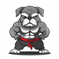 Portrait of bull dog. Vector illustration. Mascot. Logo.