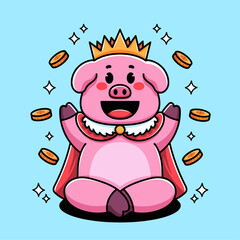 Cartoon King Pig