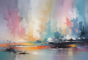 Poster Japandi stijl minimal modern wall art design with pastel colors ready to print on canvas, japandi, rustic   © MINIMAL ART