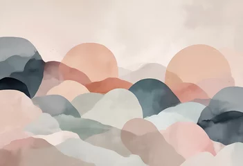 Poster Japandi stijl minimal modern wall art design with pastel colors ready to print on canvas, japandi, rustic   © MINIMAL ART