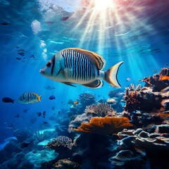 Fototapeta premium The Wonders of the Underwater World: Light, Life, and Landscapes