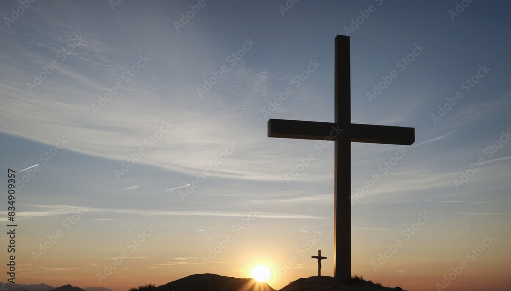 Wall mural Risen with the Sun: The Cross of Salvation on Easter Morning