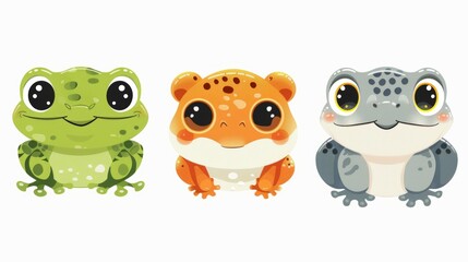 Obraz premium Frog. Flat vector illustration of cute animal. Baby nursery art.