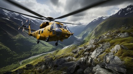 Helicopter actively involved in a critical and urgent search and rescue operation