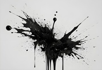 Abstract black in splash paint brush strokes stain beautiful illustration  