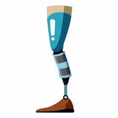 A Colorful Contemporary Prosthetic Leg with Modern Illustration and Artificial Limb design