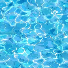 Water texture background with ripples and reflections, seamless pattern for swimming pool or sea water