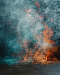 basketball fire and smoke digital photography backdrops overlay 4