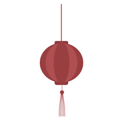 Red Chinese traditional lantern isolated on white background