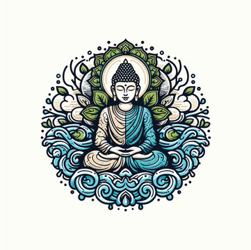 recommend clip art: vector illustration of buddha
