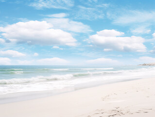 Fototapeta premium a beach with waves and blue sky