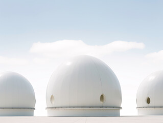 a group of white dome buildings