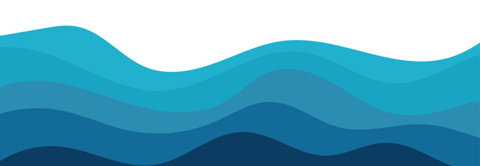 Sea waves layered vector background illustration and sea beach vector illustration.
