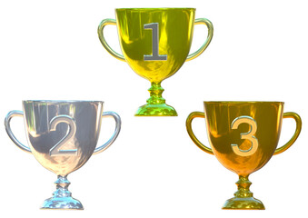 トロフィーの3ⅾイラスト　