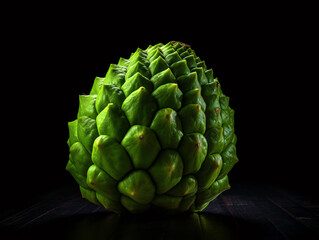 Fototapeta premium a green fruit on a black surface