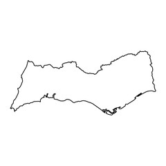Algarve Region map, administrative division of Portugal. Vector illustration.
