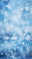 Fototapeta premium a group of snowflakes on a blue background