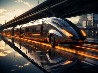 Fototapeta premium a black train on a road