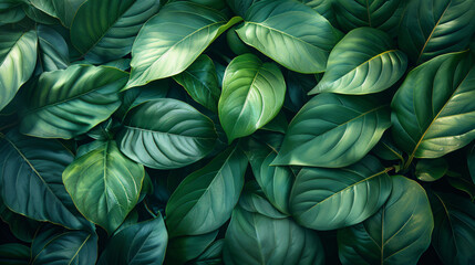 Closeup tropical green leaf background