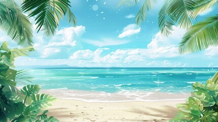 Fototapeta premium Background of beautiful beach for mockup summer product display or travel ad.