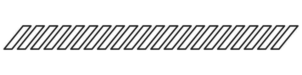 Tilt strip geometric abstract border. Slash divider. 11:11