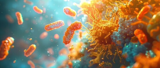 Fototapeta premium bacteria forming a biofilm on a surface