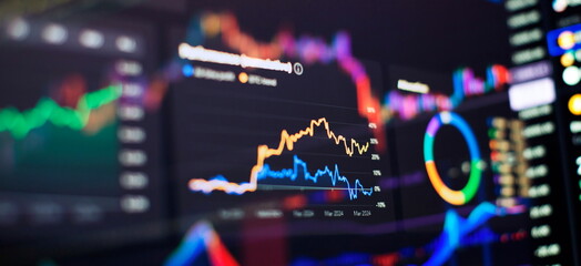 Stock market or forex trading graph and candlestick chart suitable for financial investment...