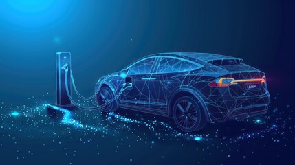 Digital electric vehicle charging station modern technology