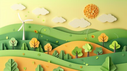 Naklejka premium Natural and eco conservation energy and energy saving Vector illustration