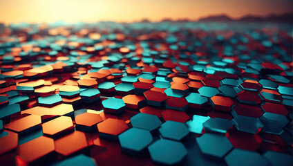 Obraz premium Hexagons pattern. Geometric abstract background with simple hexagonal elements.