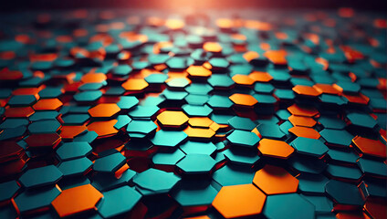 Obraz premium Hexagons pattern. Geometric abstract background with simple hexagonal elements.