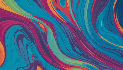 Fototapeta premium Vibrant abstract design featuring fluid waves of colorful motion
