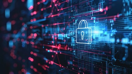 Obraz premium Digital security concept of modern technology