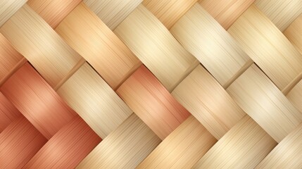 Discover the charm of an elegant bamboo weave design in this minimalist flat illustration with soft earthy tones.