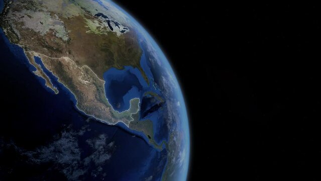 Fly Zoom into Mexico, Ecatepec, through space to see the country map region from above from space. Detailed map Showing area, HD and 4K. Animation.