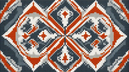 Elegant cross stitch texture with refined tones and intricate details in a high definition, sophisticated design.