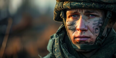 Fototapeta premium Portrait of a soldier