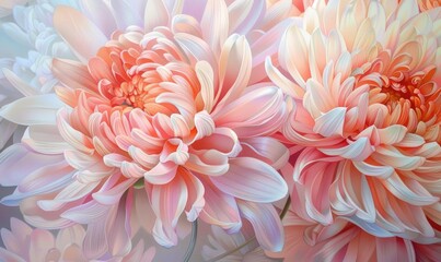Obraz premium Chrysanthemums in acrylic painting style