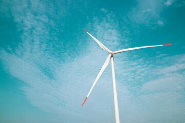 Fototapeta na wymiar Wind turbine generator for green electricity production