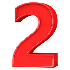 Golden Glitter 3D Number 2