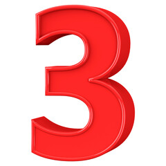 Golden Glitter 3D Number 3