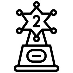 TROPHY,contest,competition,award,star,2st place.svg