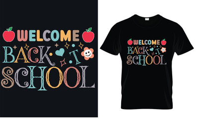 Fototapeta premium welcome back to school typography t shirt design vector Print Template. Welcome Back to School T-shirt Design My First Day of School Shirt Design Back