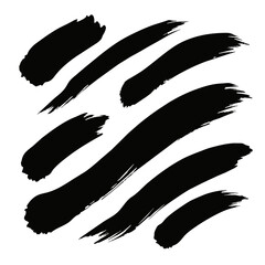 A collection of black brush strokes displayed on a white backdrop