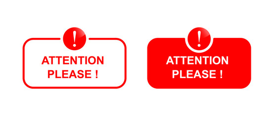 vector illustration of attention sign. red color danger or warning sign. attention or exclamation sign isolated on white. vector exclamation mark icon. hazard warning sign.