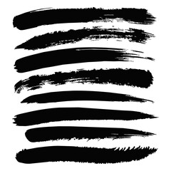 This collection features various black brush strokes, ideal for creative designs and illustrations