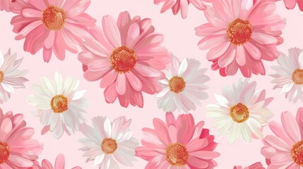 Daisy seamless pattern background. Fashion print