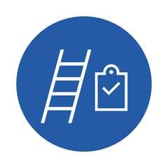 Ladder inspection checklist. Vector illustration, icon and symbol for industrial safety management.
