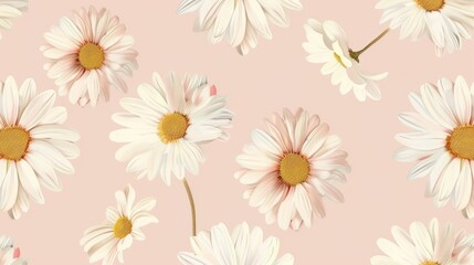 Daisy seamless pattern background. Fashion print