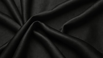Obraz premium black silk satin linen texture background,black cloth texture, black texture fabric background.